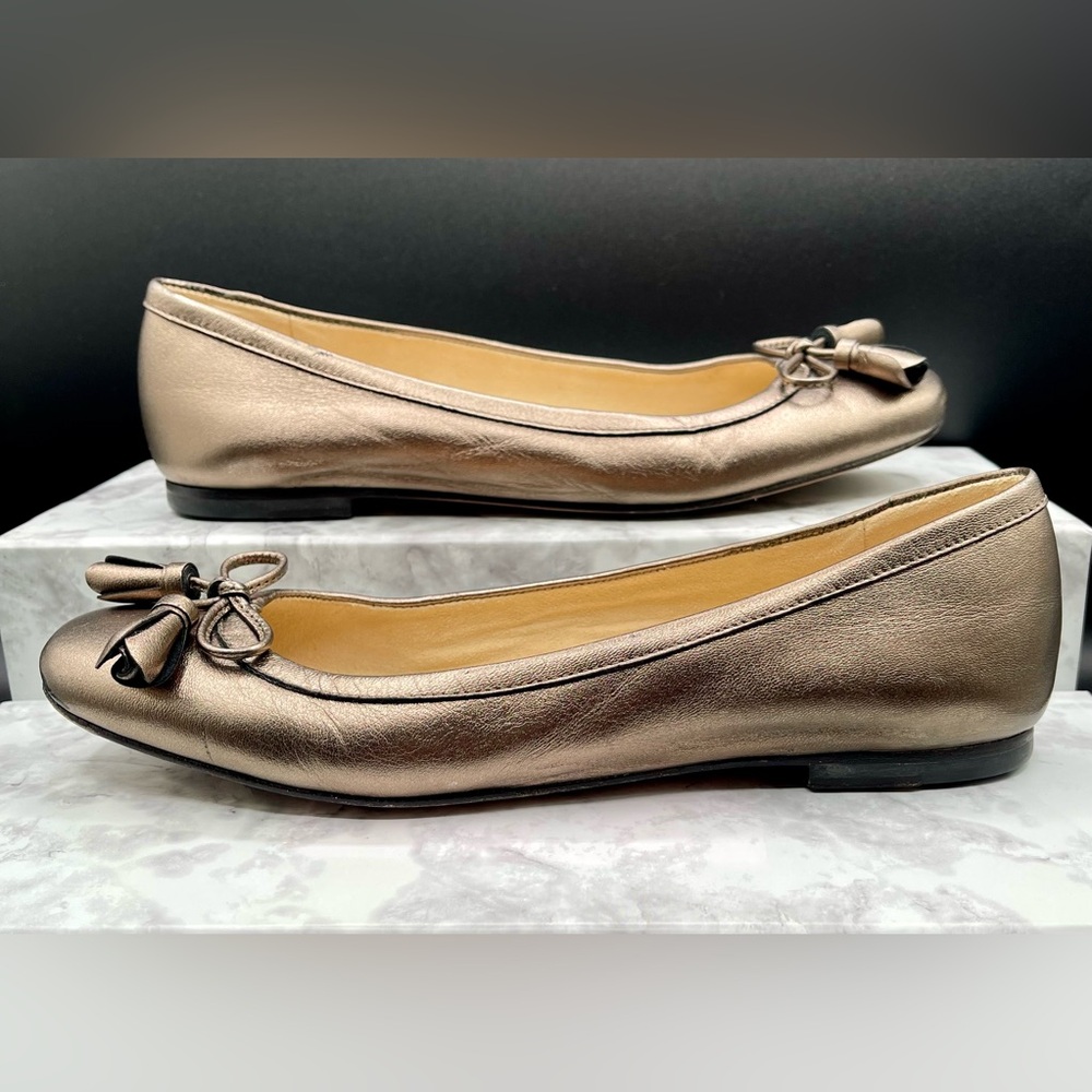 STUART WEITZMAN Shoestring Metallic Ballerina Flat Leather.Color Bronze.Size 7 M
